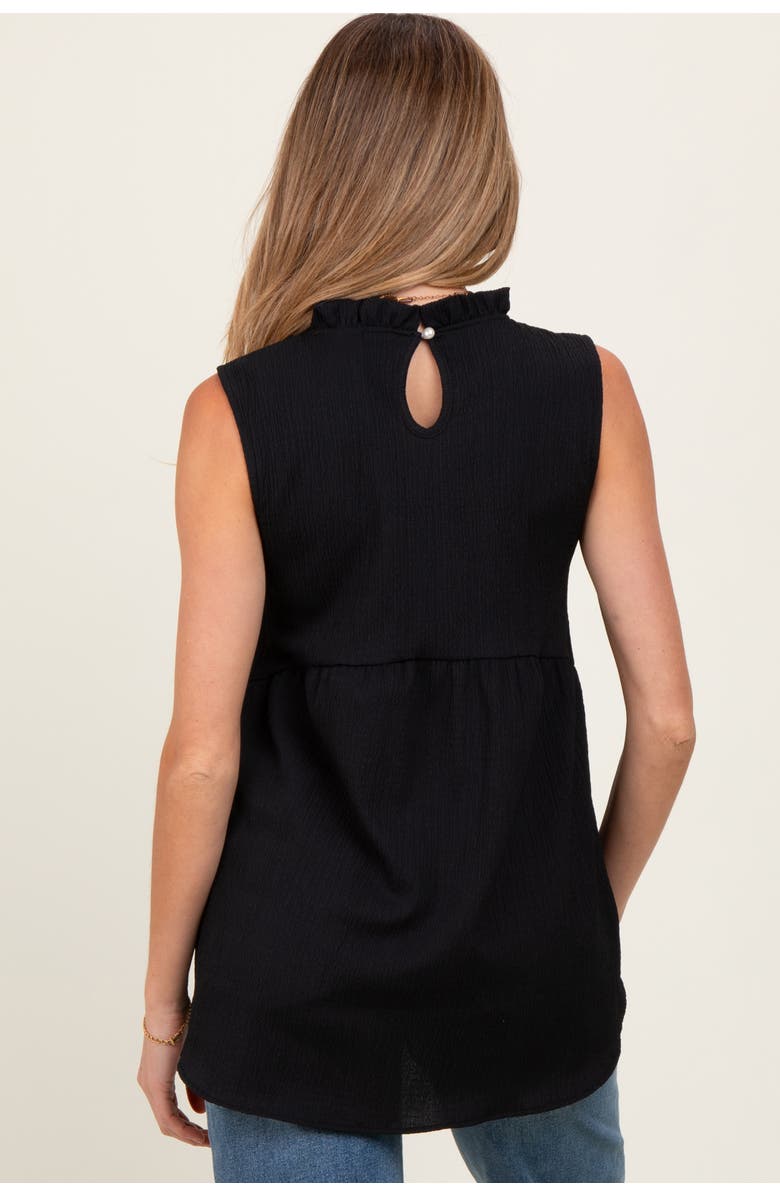 PinkBlush Ruffle Mock Neck Sleeveless Blouse, Alternate, color, Black