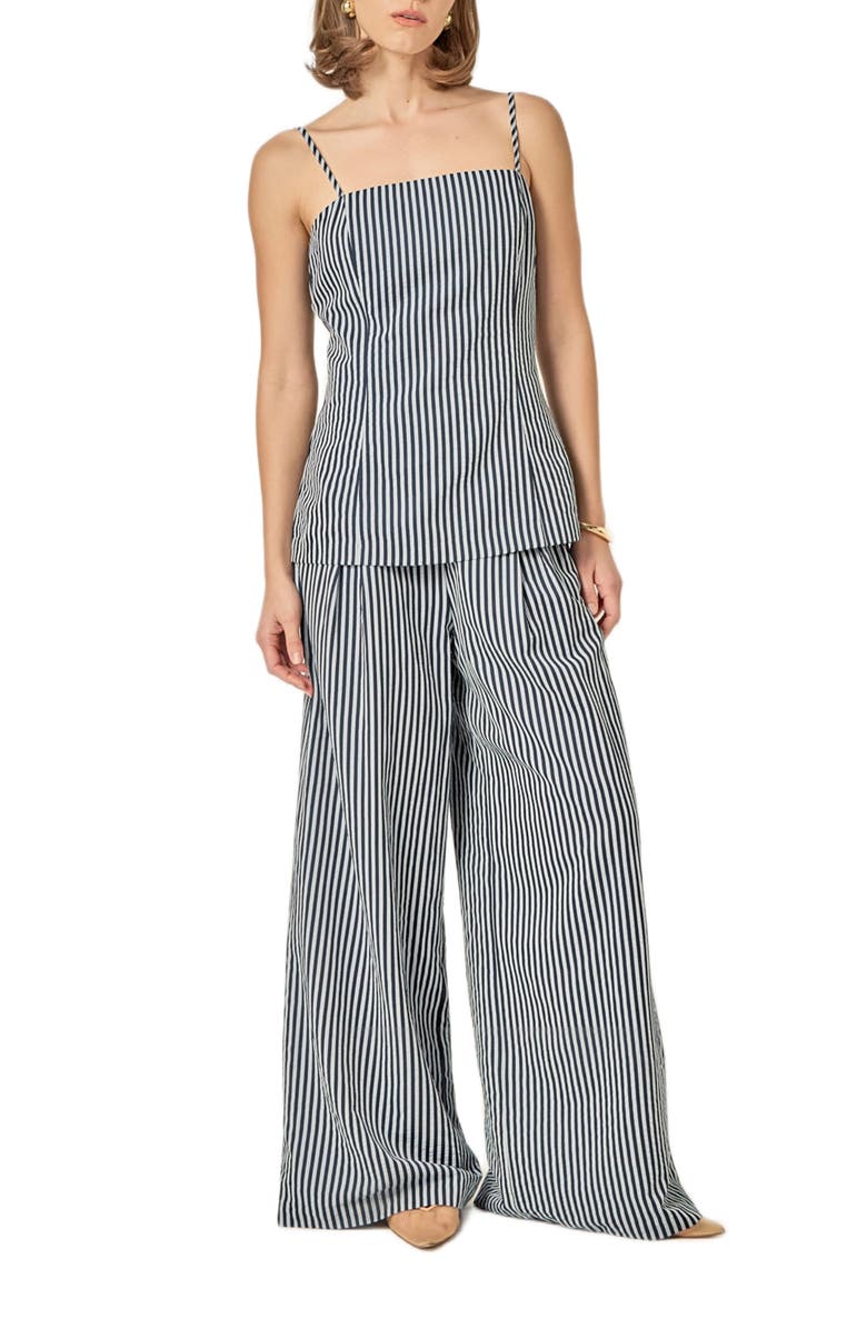 English Factory Stripe Longline Camisole, Alternate, color, Blue Multi