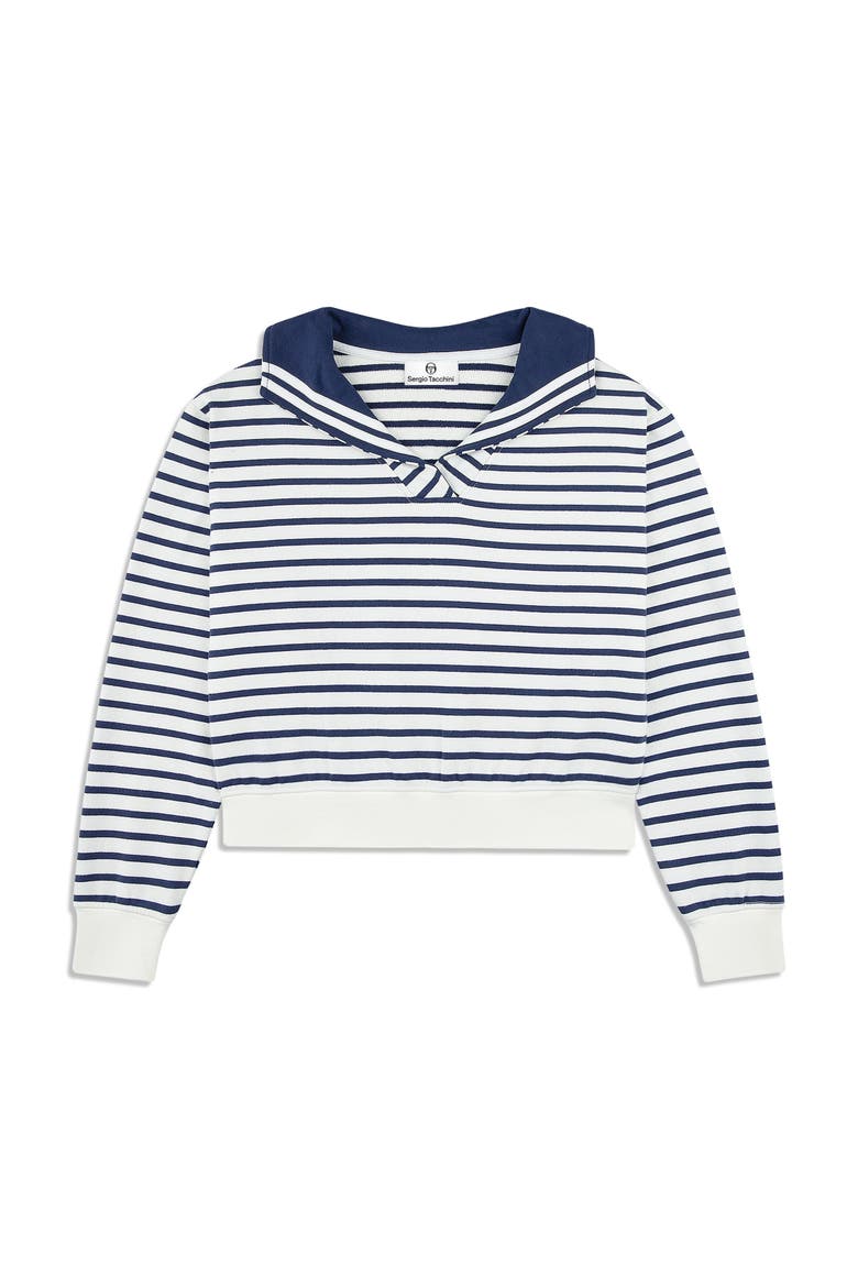 Marina Sailor Collar Sweatshirt, Alternate, color, GARDENIA