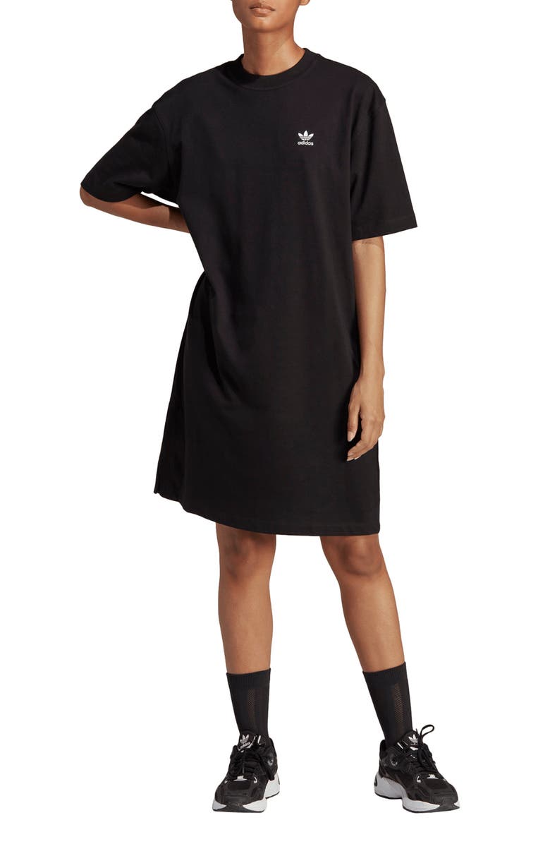 adidas Originals Trefoil Cotton T-Shirt Dress, Main, color,