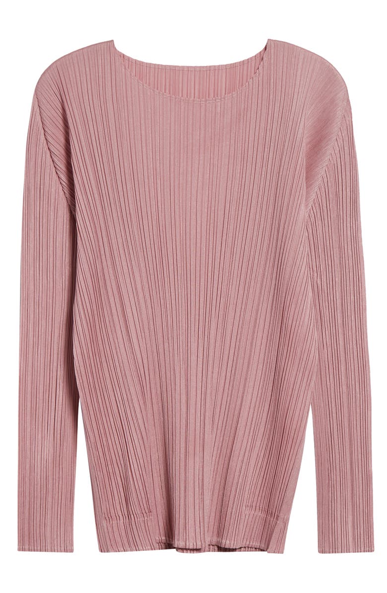 Pleats Please Issey Miyake Monthly Colors September Pleated Long Sleeve Top, Alternate, color, Rose Pink