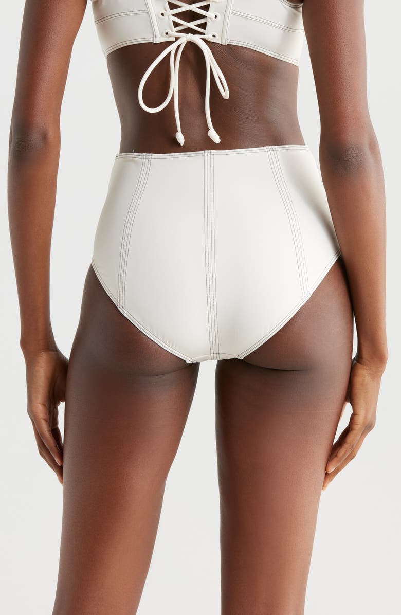 Ulla Johnson Kiele High Waist Bikini Bottoms, Alternate, color, Cowrie