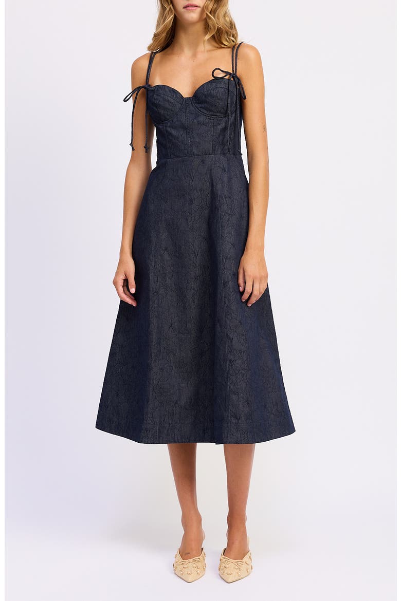 Darby Sweetheart Neck Midi Dress, Main, color, INDIGO