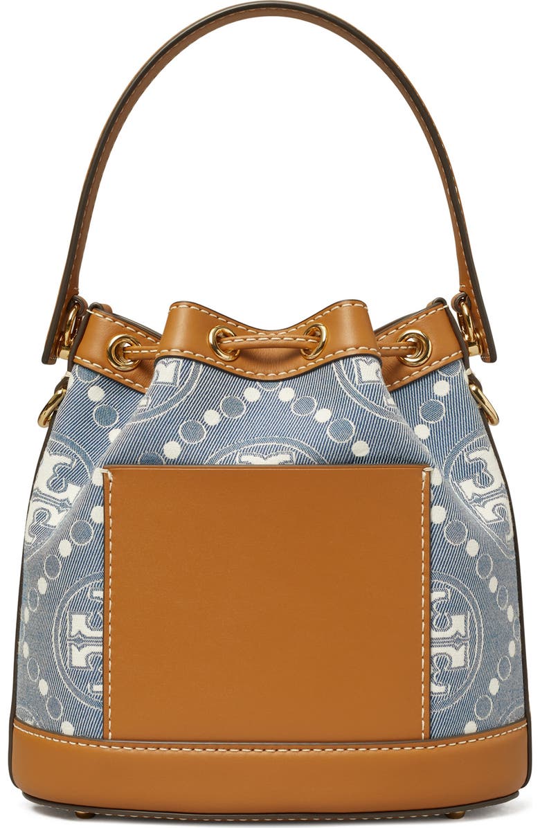 Tory Burch T Monogram Denim Bucket Bag, Alternate, color,