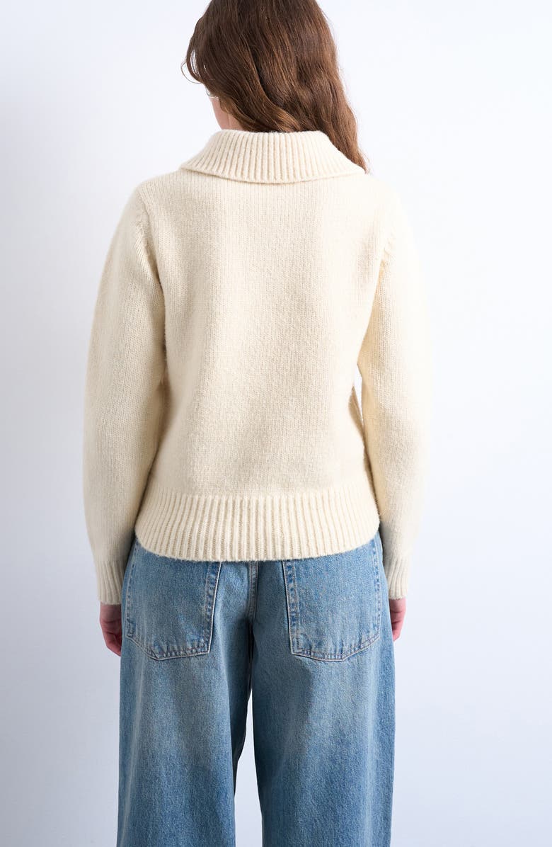 Topshop Compact Heavyweight Polo Sweater, Alternate, color, Ivory