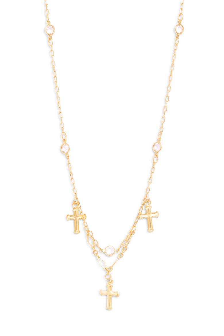 Trinity Cross Choker, Main, color, GOLD
