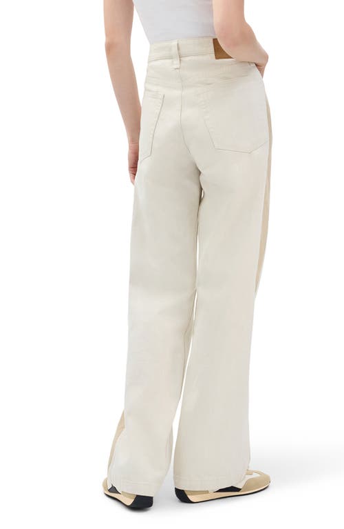 Rag & Bone Logan High Rise Spliced Wide Leg Jeans In Twostone In Neutral