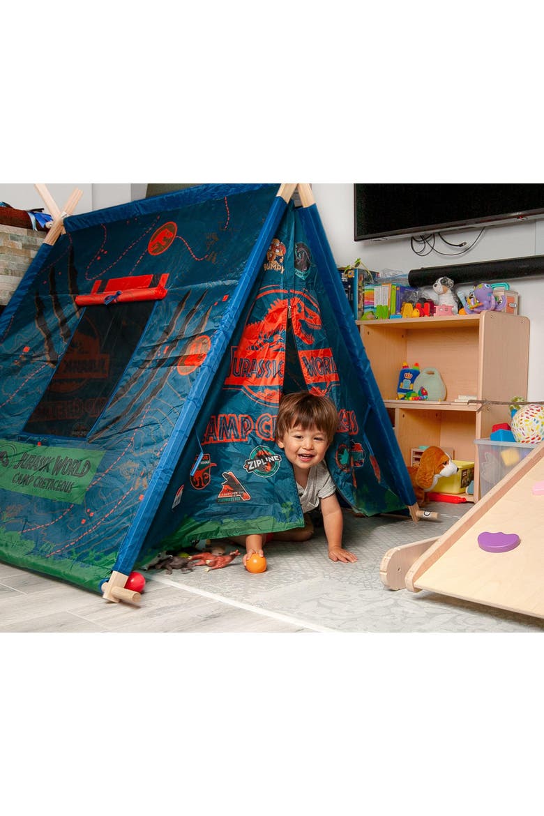 Camp Cretaceous Indoor Teepee Tent Canopy, Alternate, color, Blue