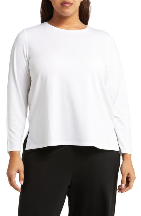 Long Sleeve Crewneck Top (Plus Size)