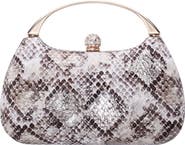 Nina Brando Snake Embossed Faux Leather Top Handle Bag