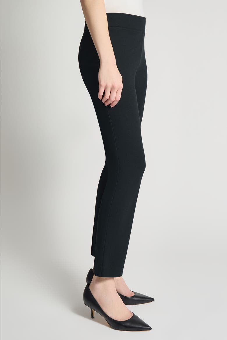 Stretch Deco Crepe Straight Leg Pants, Alternate, color, Black