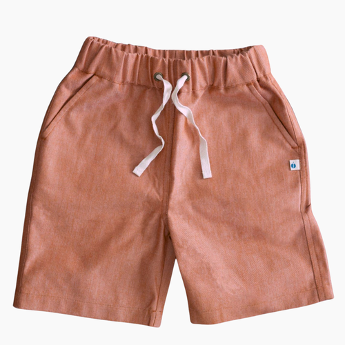 Jackalo Kids’ Jules Organic Cotton Chambray Shorts in Orange Chambray  product