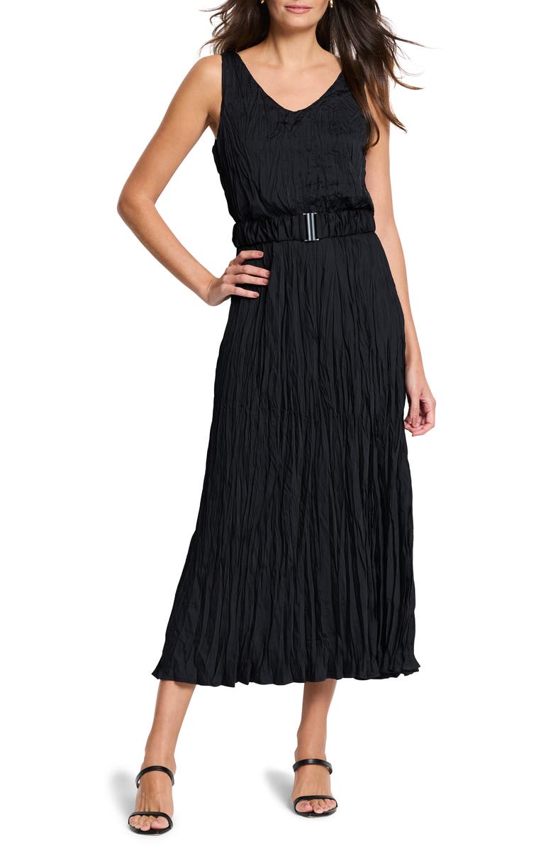 NIC+ZOE Cailin Crinkle A-Line Dress, Main, color, Black Onyx