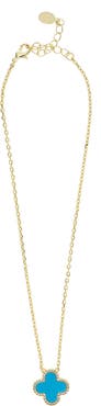 RIVKA FRIEDMAN Cubic Zirconia Halo Clover Pendant Necklace