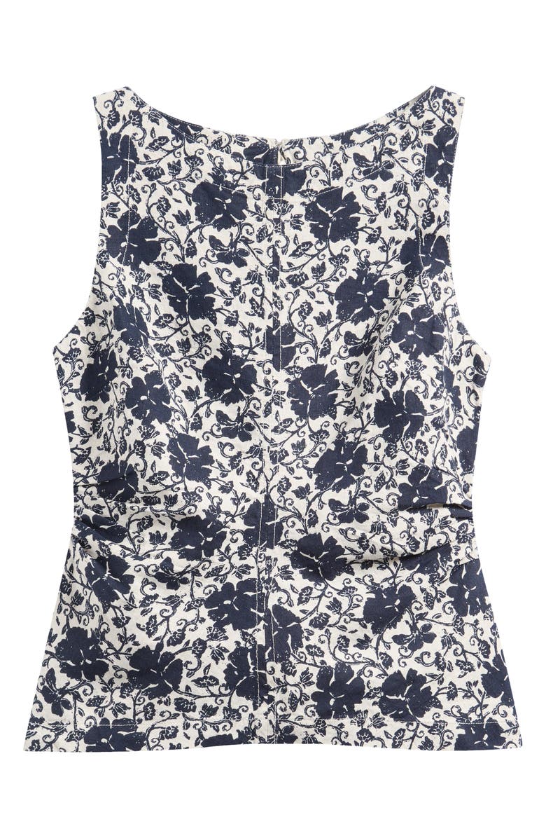 Madewell Cinched Boatneck Sleeveless Linen Top, Main, color, Oat