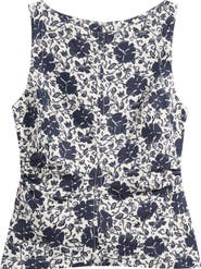 Madewell Cinched Boatneck Sleeveless Linen Top