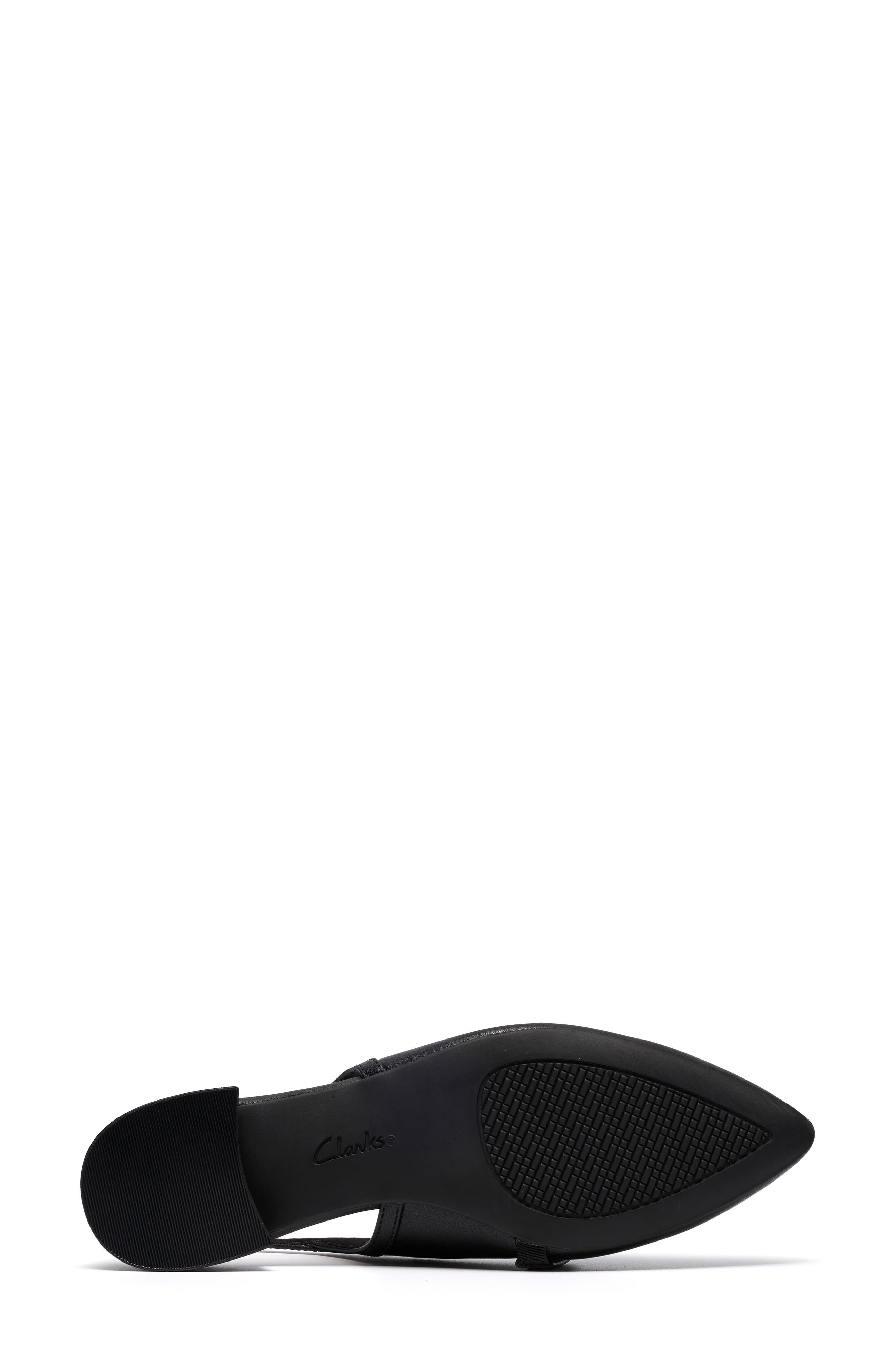 Clarks<sup>®</sup> Natalyn Pointed Toe Slingback Flat, Alternate, color, Black Leather