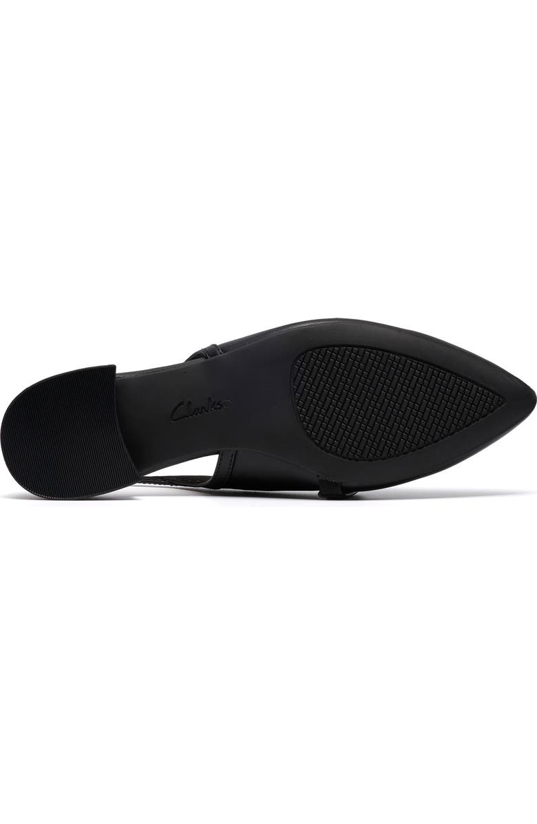 Clarks<sup>®</sup> Natalyn Pointed Toe Slingback Flat, Alternate, color, Black Leather