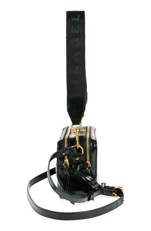 Isabel Marant Wardy Crinkle Leather Camera Bag In Black