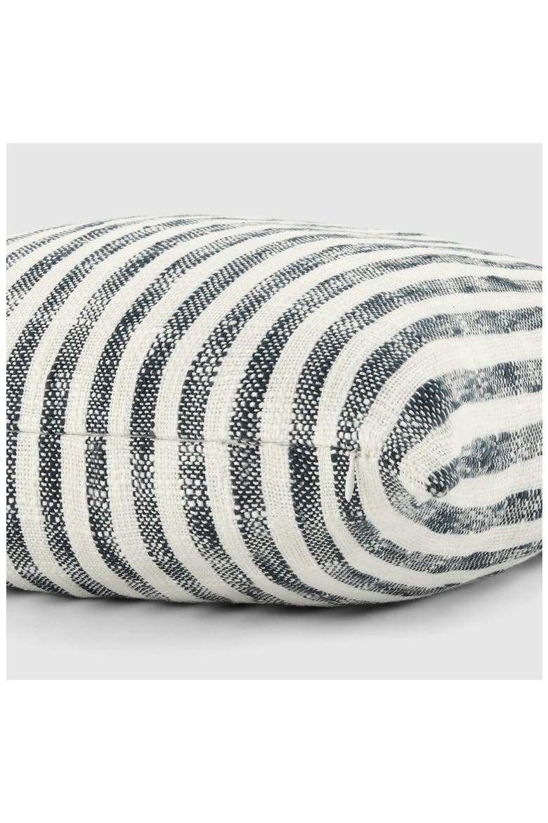 Yarn-Dyed Stripe Cotton Throw Pillow, Alternate, color, LIGHT BLUE