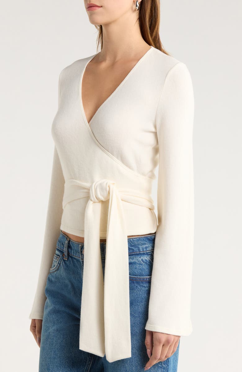 Reformation Kylen Wrap Top, Alternate, color, Fior Di Latte