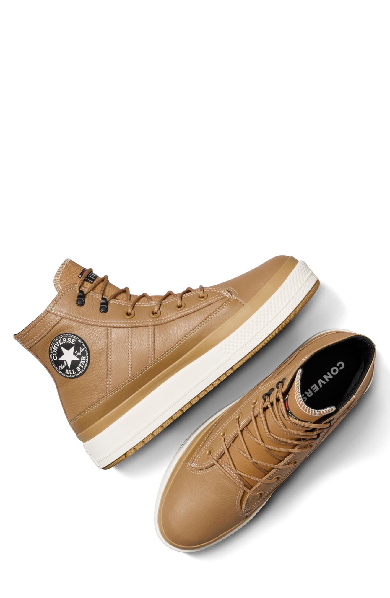 Converse Chuck Taylor All Star Equip Waterproof Leather High Top Sneaker, Alternate, color, Toadstool Tan