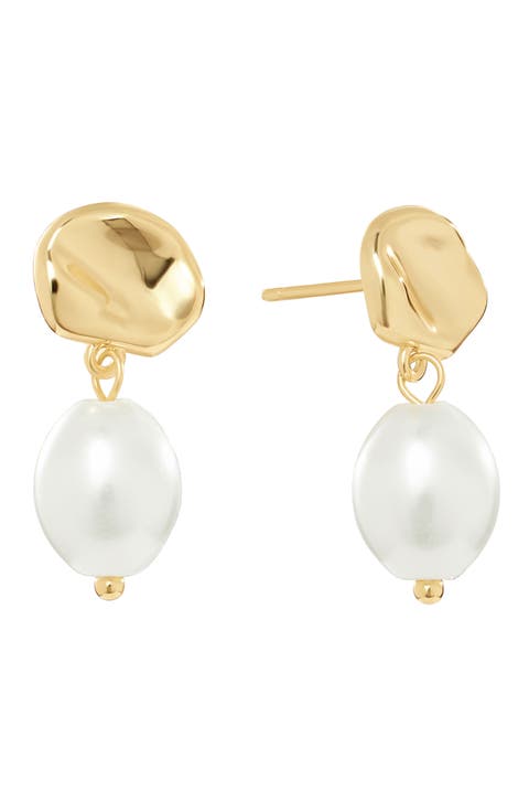 Faux Pearl Drop Earrings