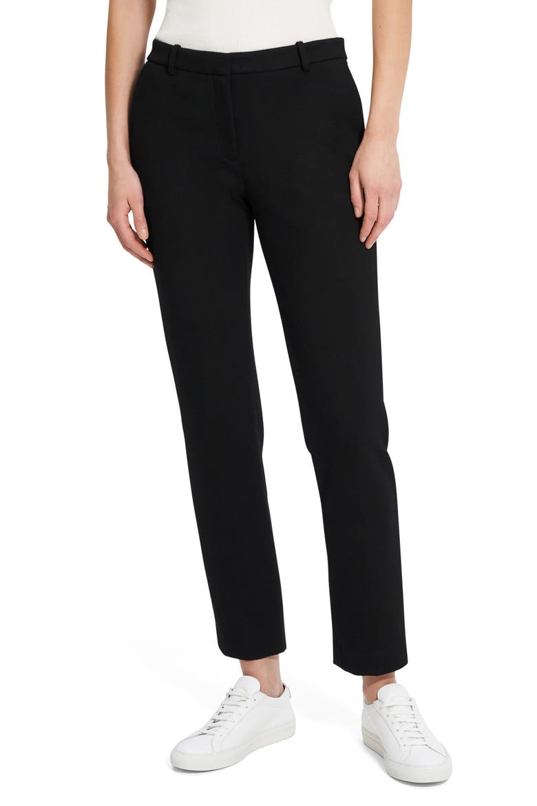 Treeca Double Knit Ankle Pants, Main, color, BLK