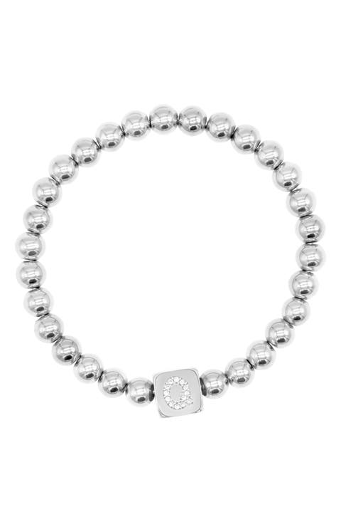 Initial Cube Charm Stretch Bracelet