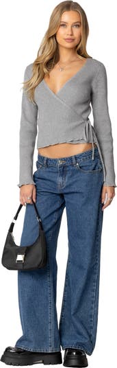 Paden Rib Knit Wrap Top