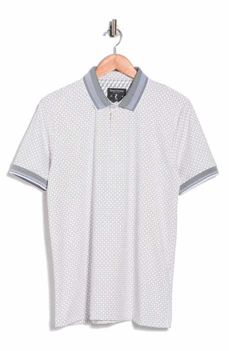 DENIM AND FLOWER Tipped Geometric Knit Polo