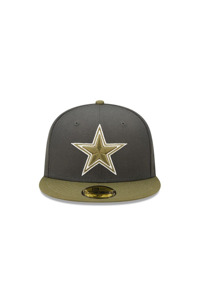 Men's New Era Graphite/Olive Dallas Cowboys Two-Tone Color Pack 59FIFTY Fitted Hat, Alternate, color, Graphite