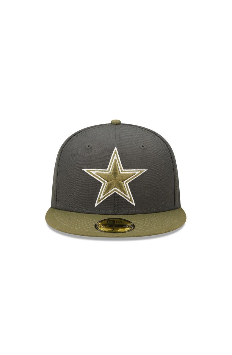 New Era Men's New Era Graphite/Olive Dallas Cowboys Two-Tone Color Pack 59FIFTY Fitted Hat, Alternate, color, 