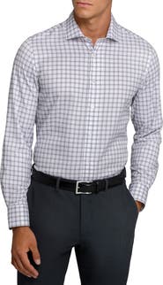 W.R.K Reworked Slim Fit Grey Check Print Cotton Dress Shirt