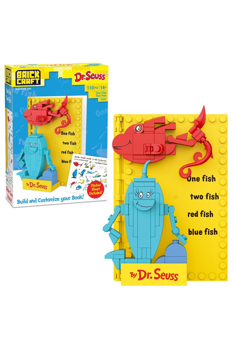 Dr. Seuss One Fish Two Fish Book Building Set, Main, color, Red