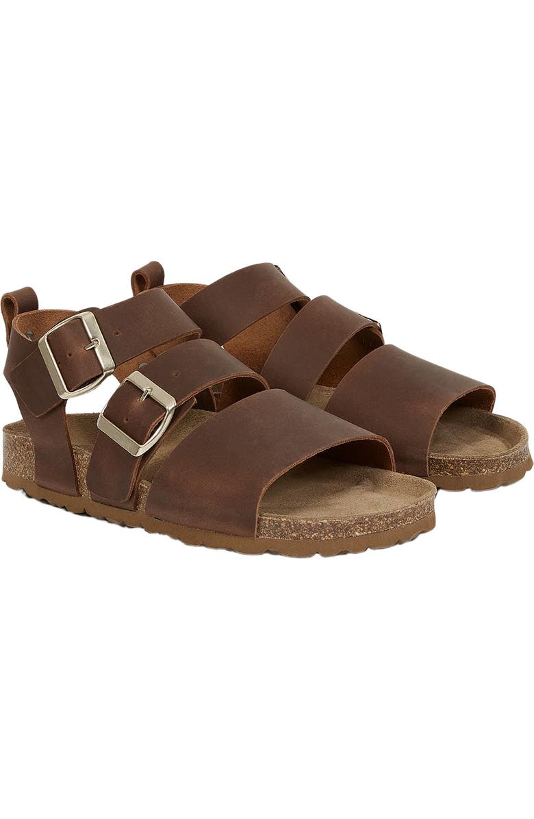 Celtic & Co. An elegant triple strap sandal, Alternate, color, Rust
