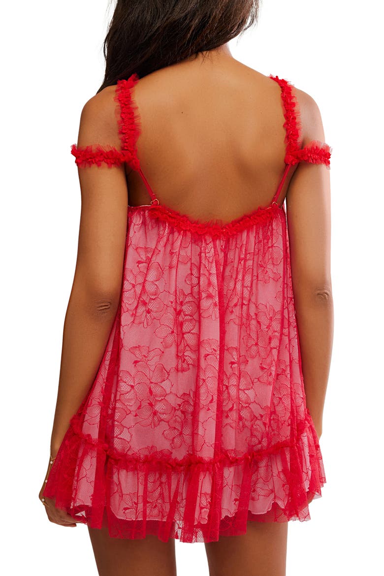 Intimately FP Heartbreaker Mini Slip Chemise, Alternate, color, LUXE RED COMBO