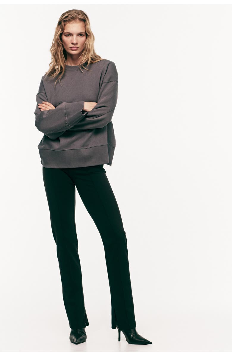 H&M Oversized Cotton Sweatshirt, Alternate, color, Dark Gray