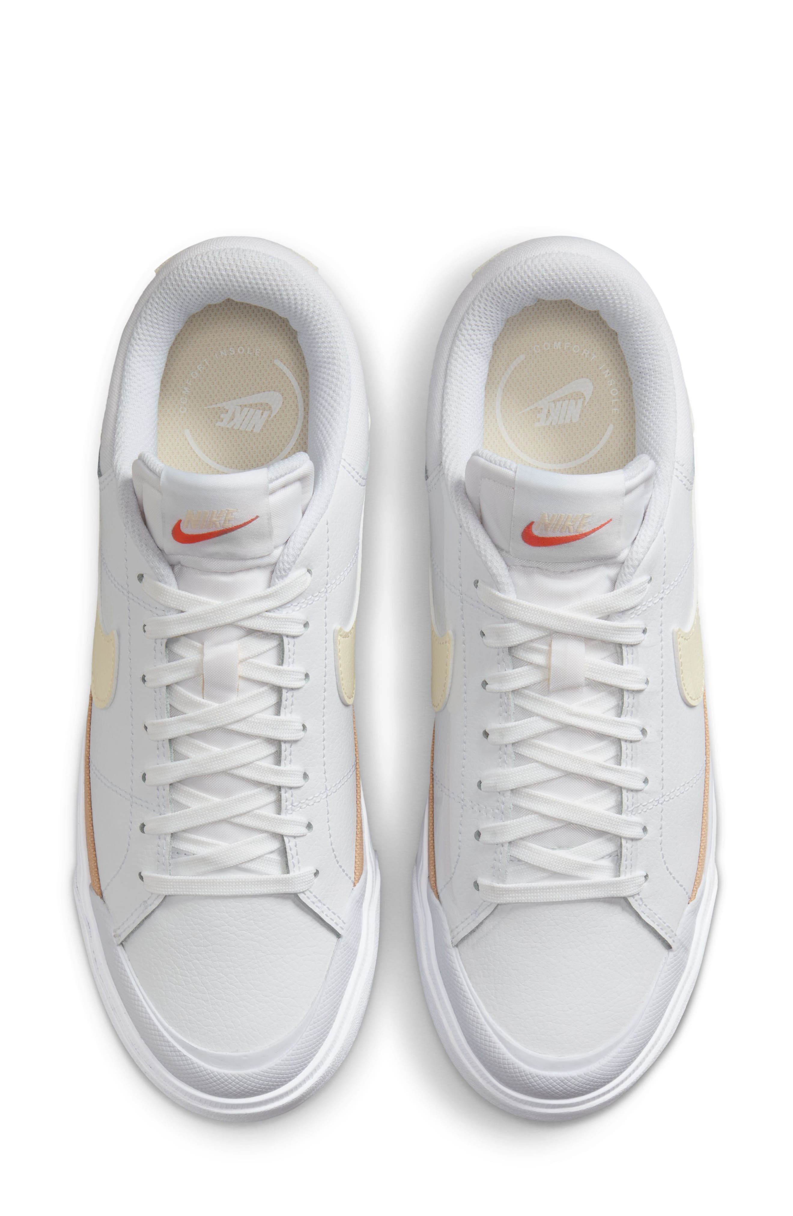 Nike Court Legacy Lift Platform Sneaker, Alternate, color, White/ Milk/ Crimson