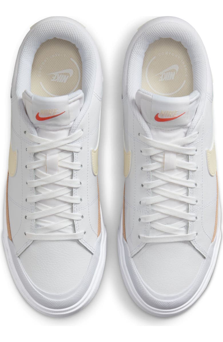 Nike Court Legacy Lift Platform Sneaker, Alternate, color, White/ Milk/ Crimson