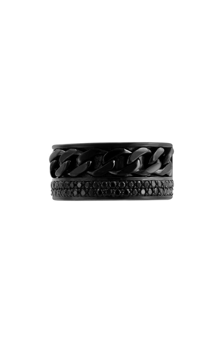 EFFY Men's Sterling Silver Pavé Black Spinel Band Ring, Alternate, color, Black