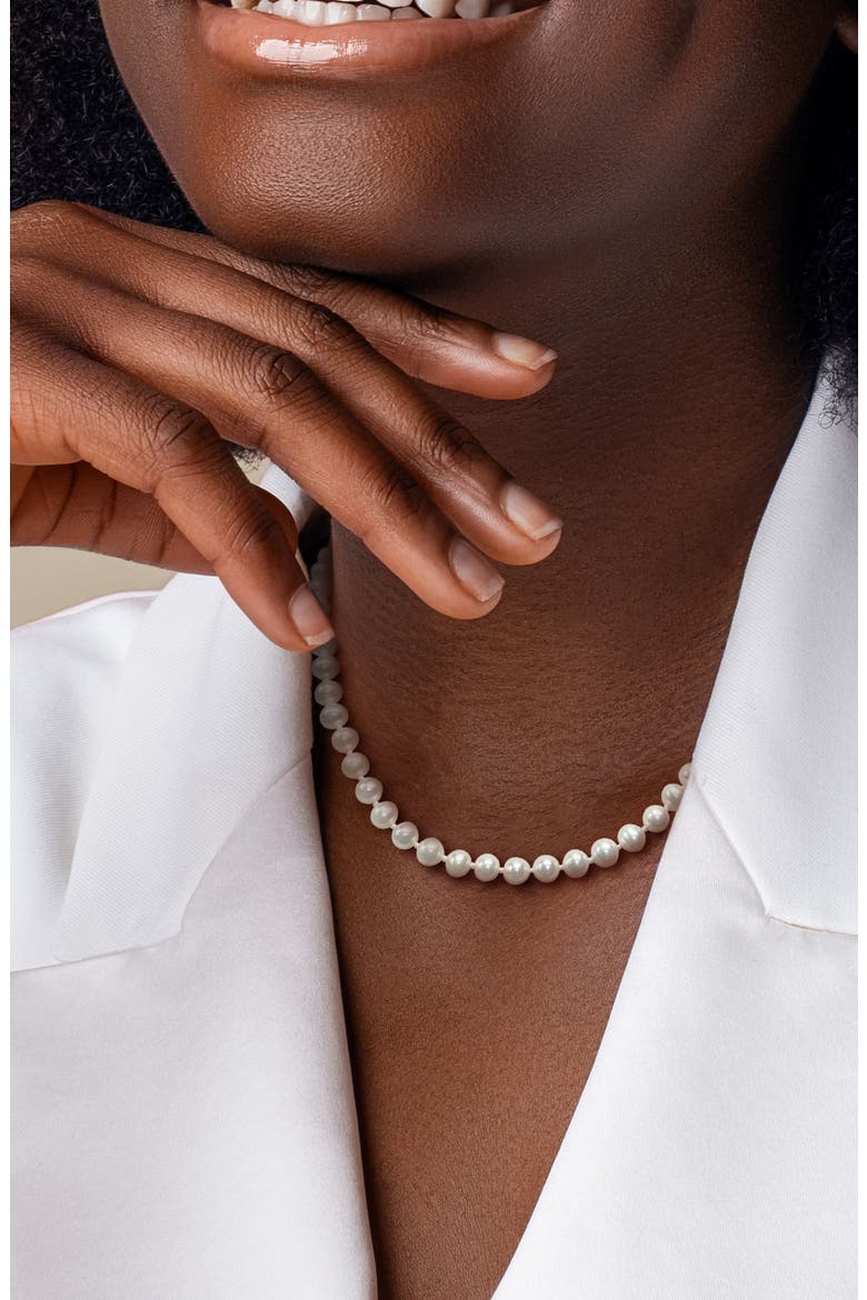Cultured Pearl Strand Necklace, Alternate, color, WHITE