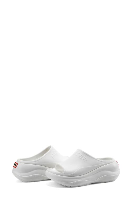 Hunter Haddie Platform Slide Sandal In White 140