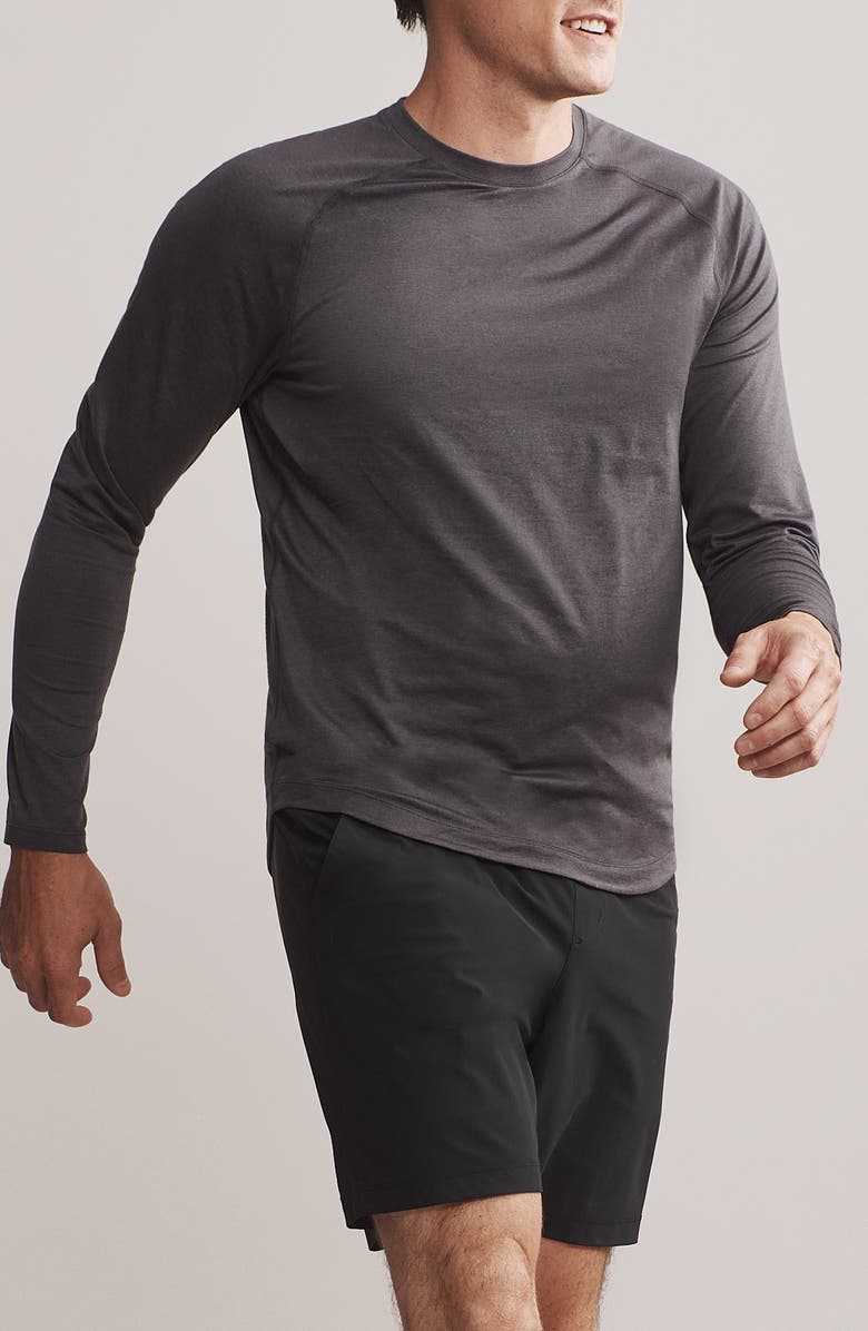 Rhone Atmosphere Long Sleeve Performance T-Shirt, Alternate, color, Asphalt Heather