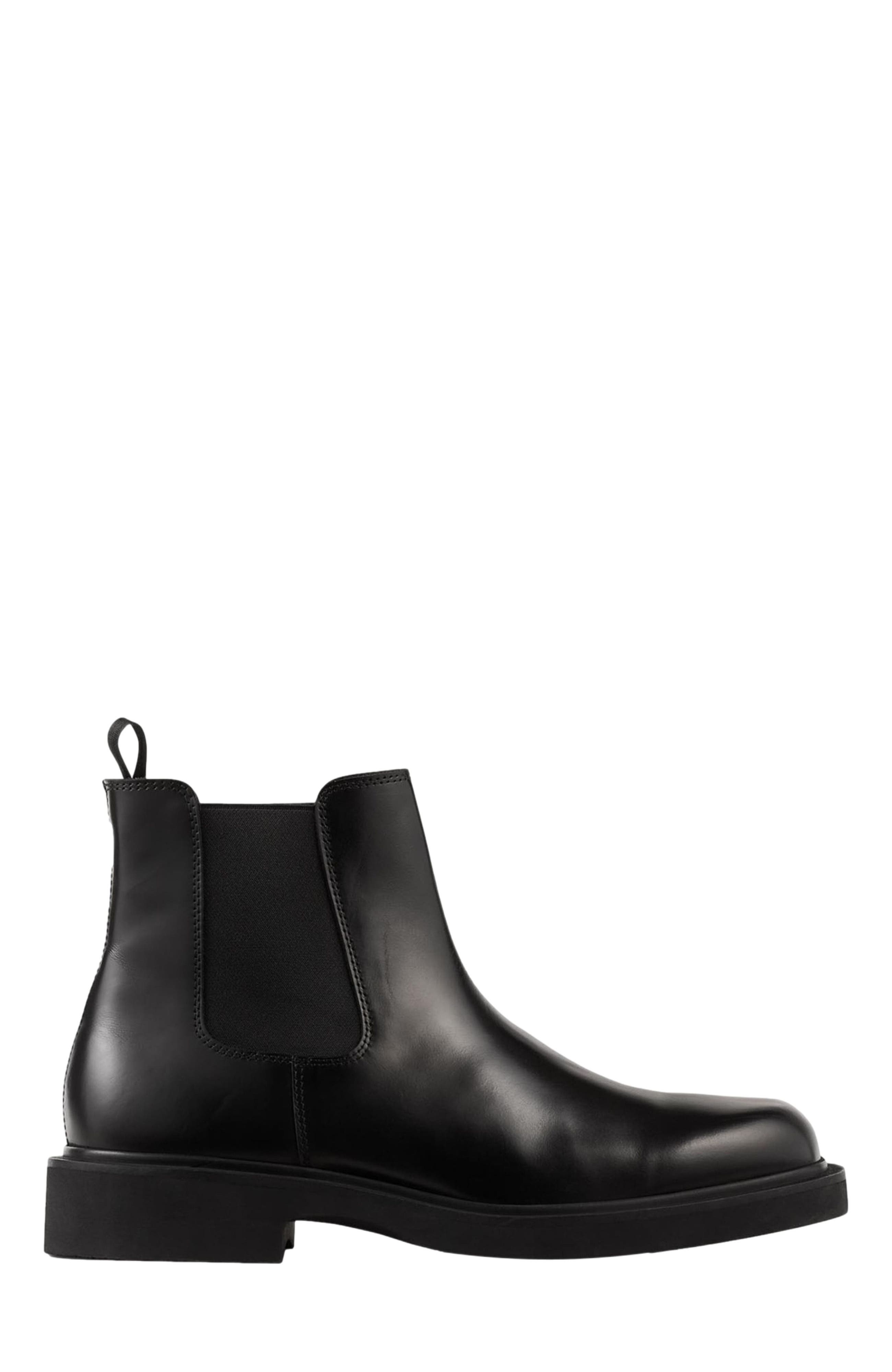 SANDRO Glazed leather Chelsea boots, Main, color, 