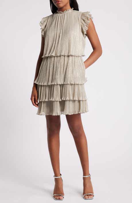 Chelsea28 Metallic Tiered Minidress