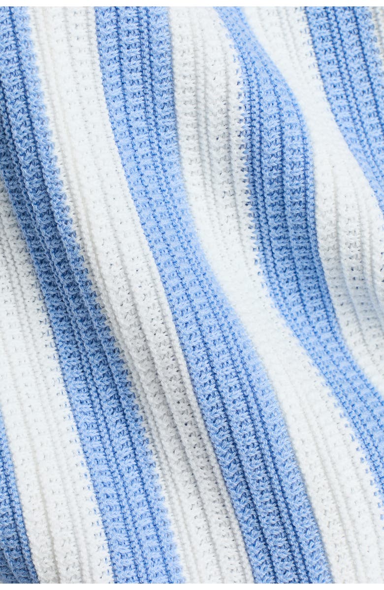 H&M Textured cotton dress, Alternate, color, Light Blue/White Striped