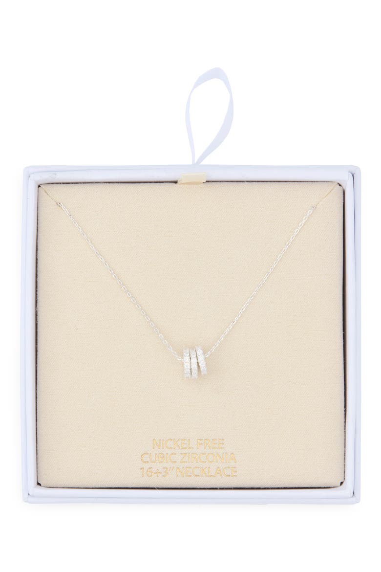 Cubic Zirconia Rondelle Necklace, Main, color, CLEAR- SILVER