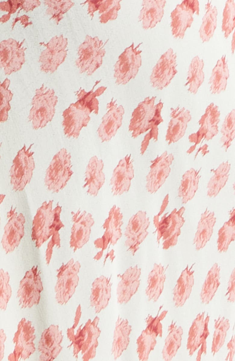 Cinq à Sept Stevie Ikat Roses Ruched Sleeveless Midi Dress, Alternate, color, Gardenia Multi