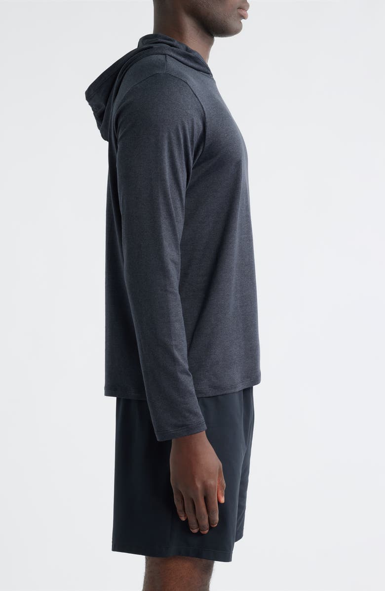Zella Dynamic Hooded T-Shirt, Alternate, color, Grey Dark Charcoal Heather